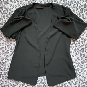 The Limited Fitted Ruched Cuffs 3/4 Sleeve Shawl Collar Blazer Size Medium